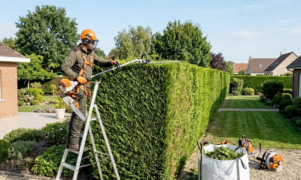 entretien d'arbres dans un jardin